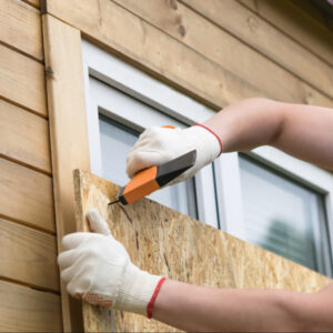 Hurricane Preparedness, boarding up window