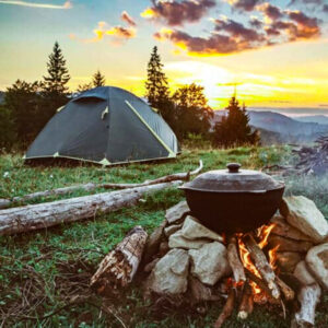 cooking at camp